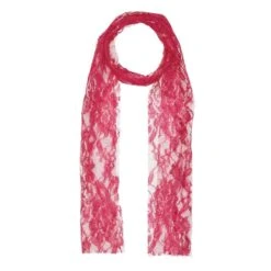 80s Neon Lace Scarf Pink