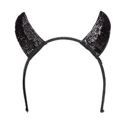 Black Sequin Devil Horns