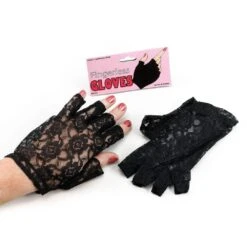 Fingerless Lace Gloves Black