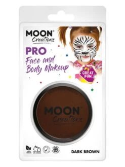 Smiffys Moon Creations Pro Face Paint Cake Pot, Dark Brown