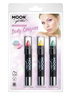 Smiffys Moon Glitter Iridescent Body Crayons,