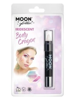 Smiffys Moon Glitter Iridescent Body Crayons, White