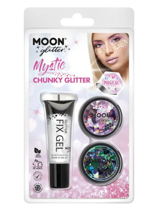 Smiffys Moon Glitter Mystic Chunky Glitter, Clamshell 1 Smiffys Moon Glitter Mystic Chunky Glitter, Clamshell