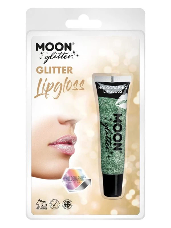 Smiffys Moon Glitter Holographic Glitter Lipgloss, Green 1 Smiffys Moon Glitter Holographic Glitter Lipgloss, Green