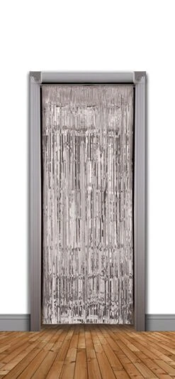 Doorway Curtain Silver Tinsel