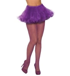 Fishnet Stockings Glitter Purple